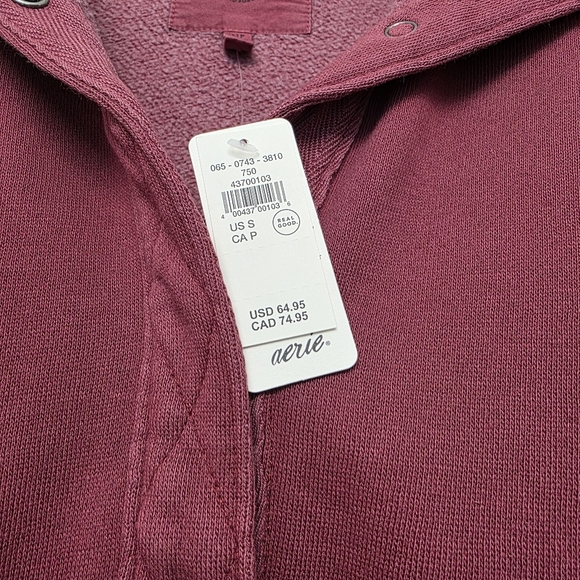 Aerie OH SNAP Sweatshirt Red Small Deep Cherry NWT - Picture 9 of 10